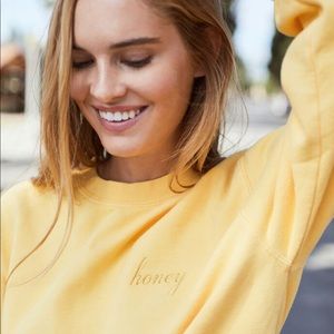 Brandy Melville Honey Crew Neck Sweatshirt
